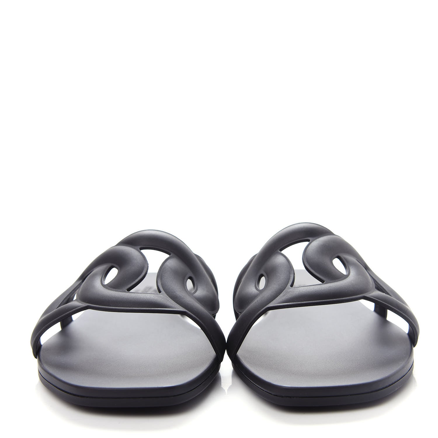Hermes Rubber Aloha Sandals 36 Black 2 of 11