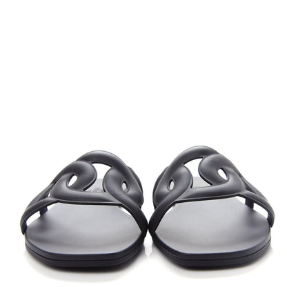 Hermes Rubber Aloha Sandals 36 Black 2 of 11