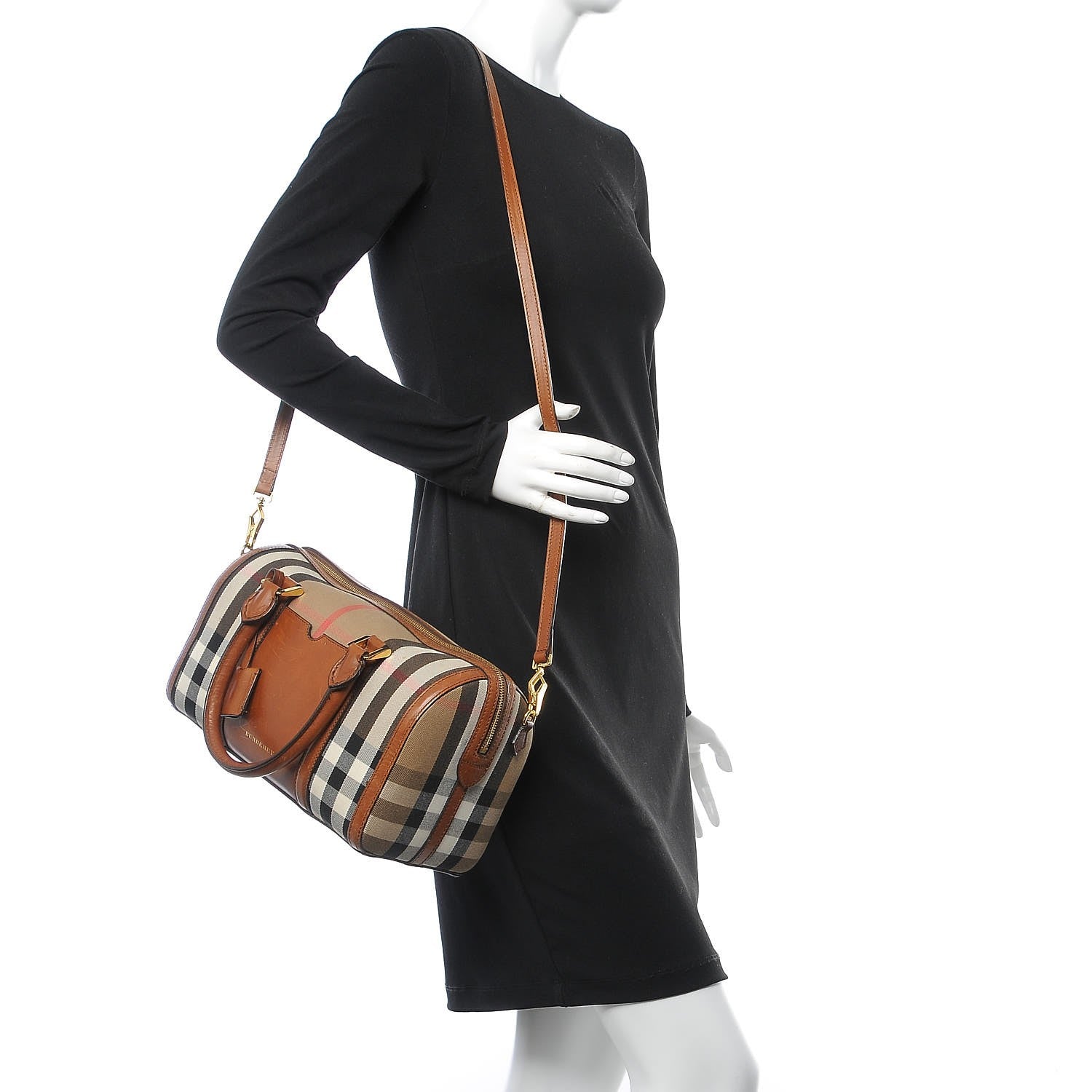 Burberry House Check Medium Alchester Bowling Bag Tan 2 of 20