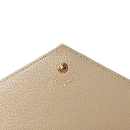 Saint Laurent Grain De Poudre Matelasse Chevron Monogram Chain Wallet Nude Powder 8 of 13