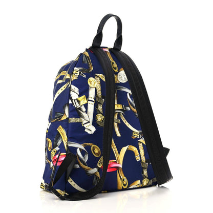 Versace Nylon Print Backpack Navy Multicolor 2 of 7