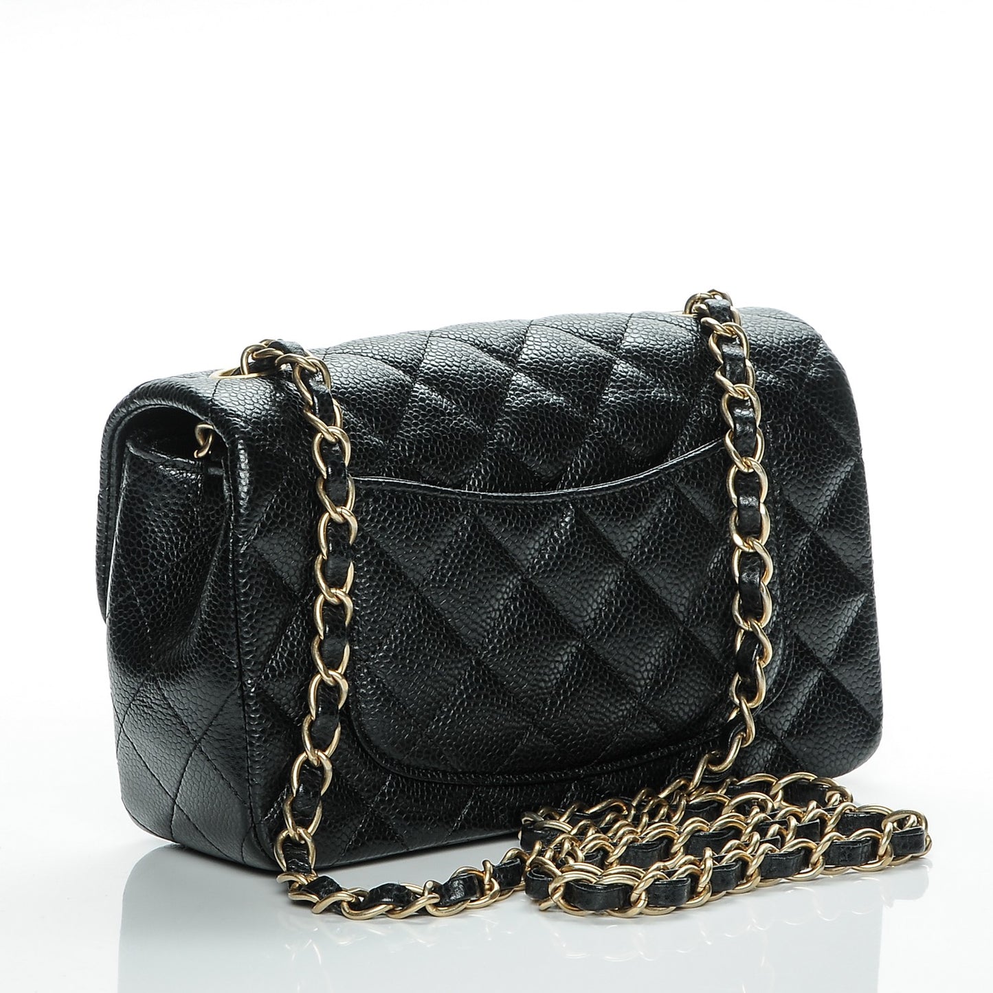 Caviar Quilted Mini Rectangular Flap Black