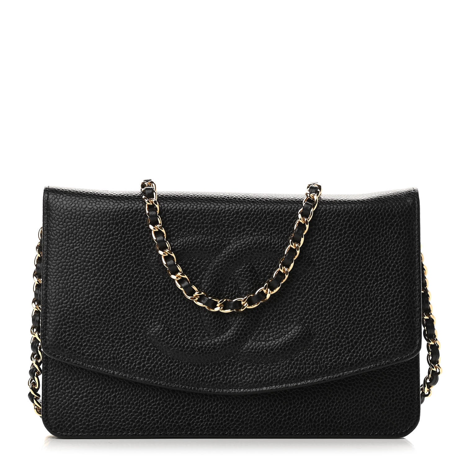 Chanel Caviar Timeless CC Wallet On Chain WOC Black 1 of 11