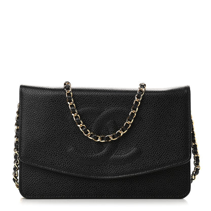 Chanel Caviar Timeless CC Wallet On Chain WOC Black 1 of 11