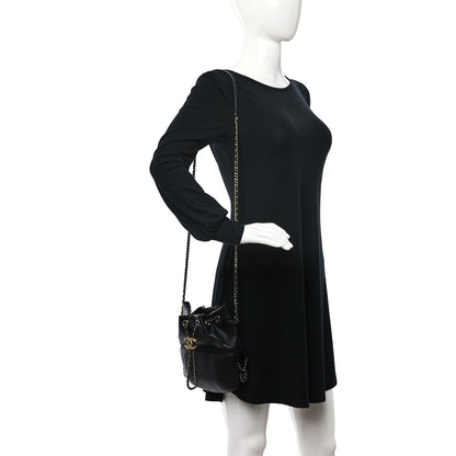 Chanel Calfskin Quilted Small Gabrielle Bucket Black 2 of 9