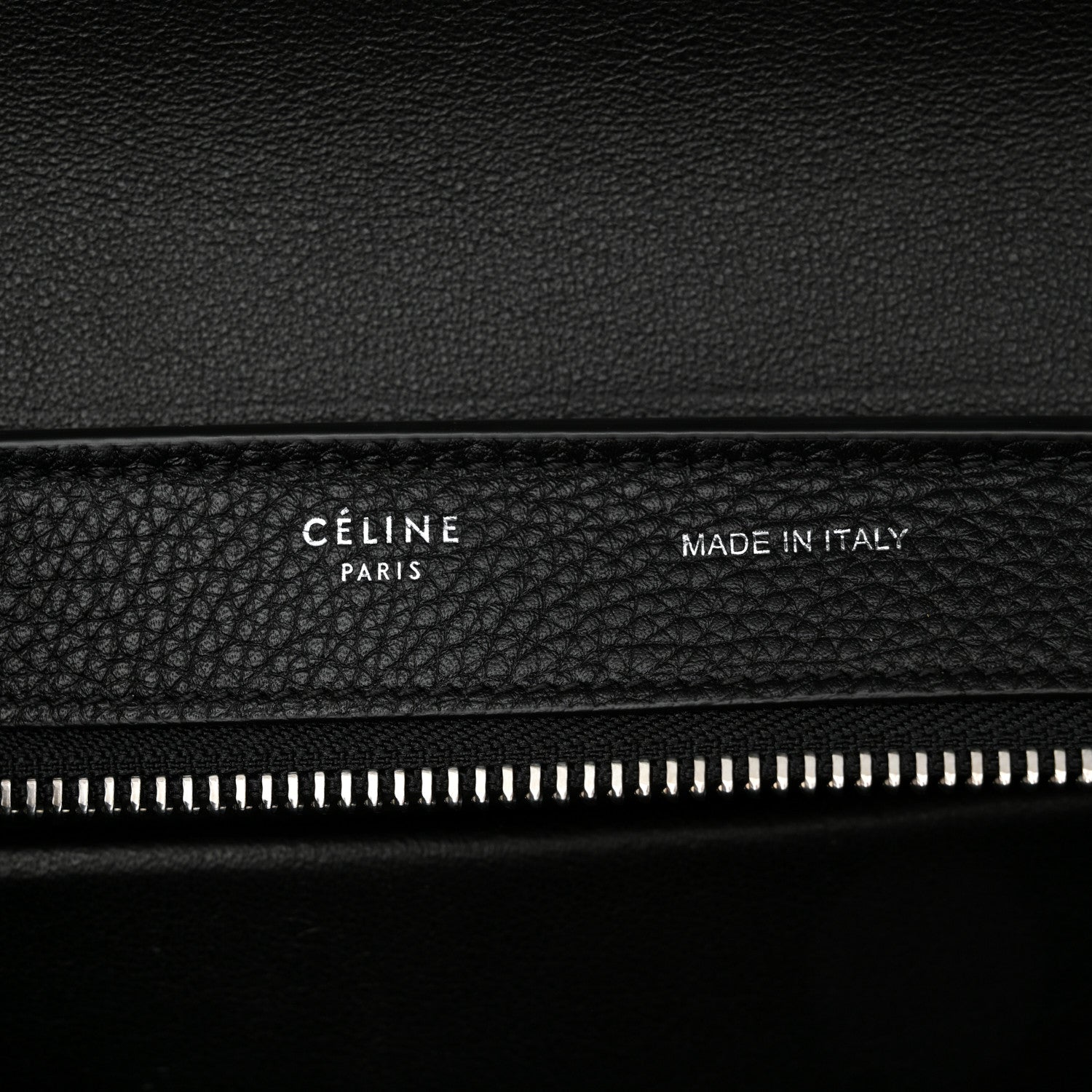 Celine Drummed Calfskin Suede Small Trapeze Black 6 of 11