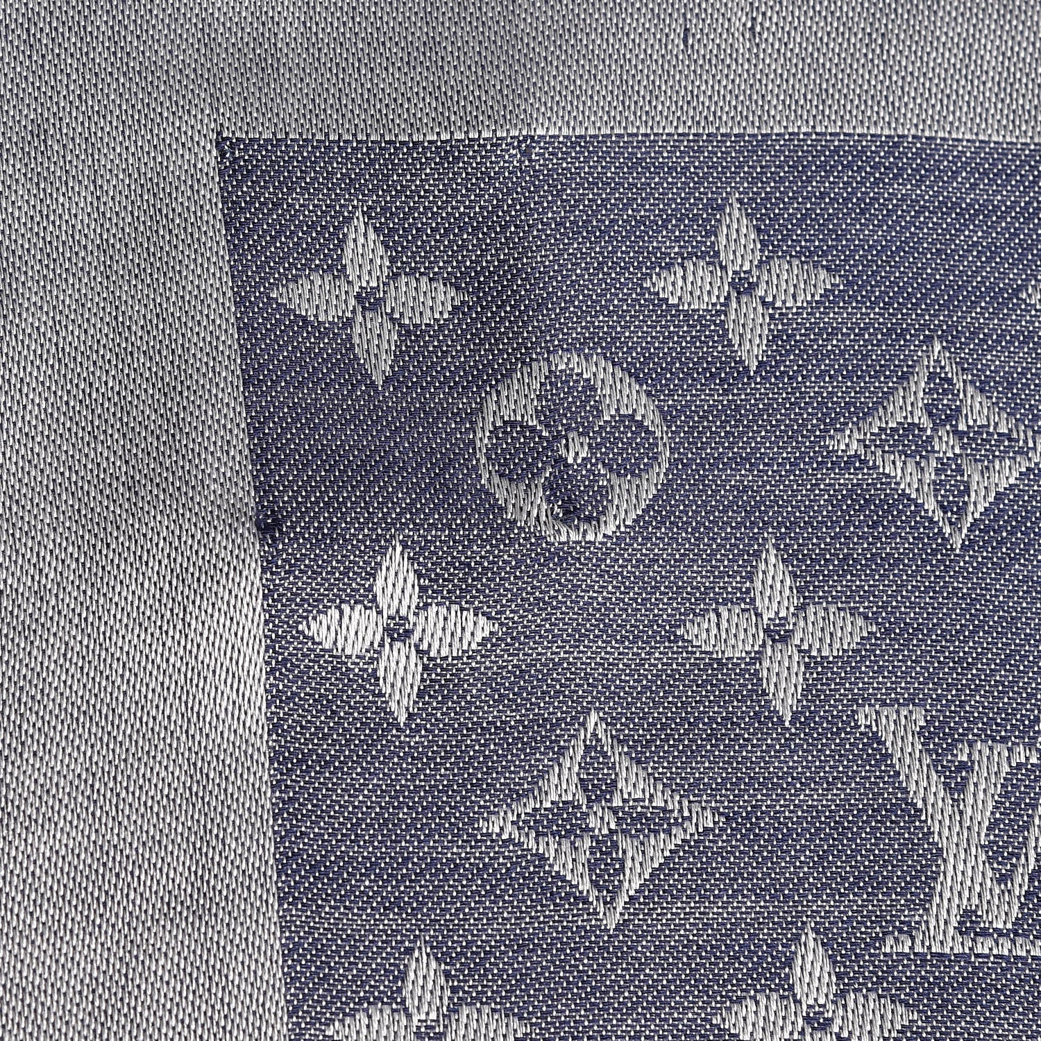 Louis Vuitton Wool Silk Monogram Denim Shawl Blue 4 of 6
