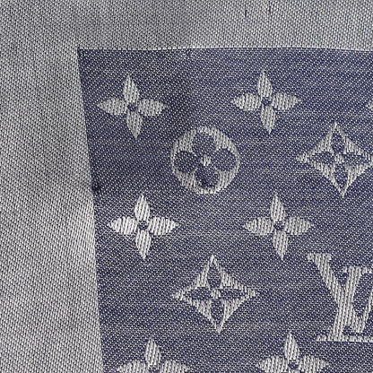 Louis Vuitton Wool Silk Monogram Denim Shawl Blue 4 of 6