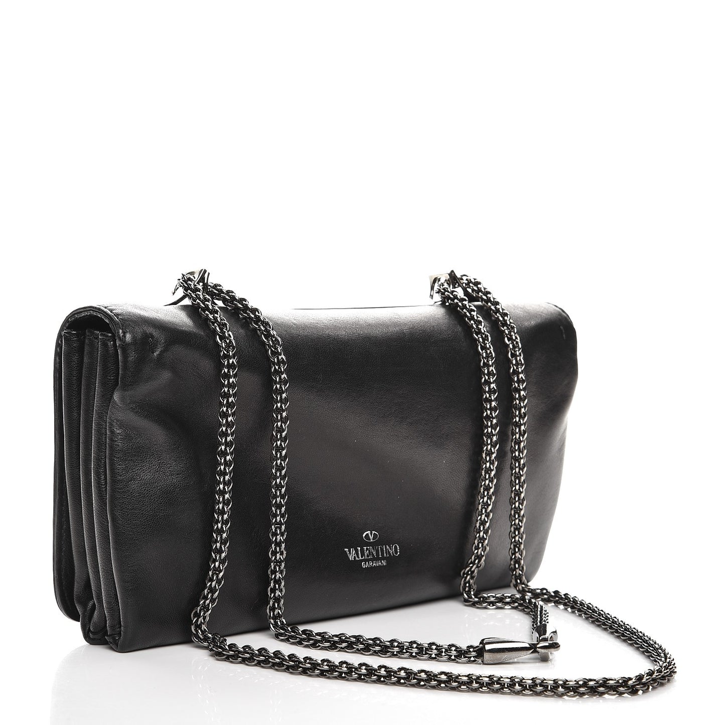 Nappa Crystal Encrusted Studs Va Va Voom Shoulder Bag Black
