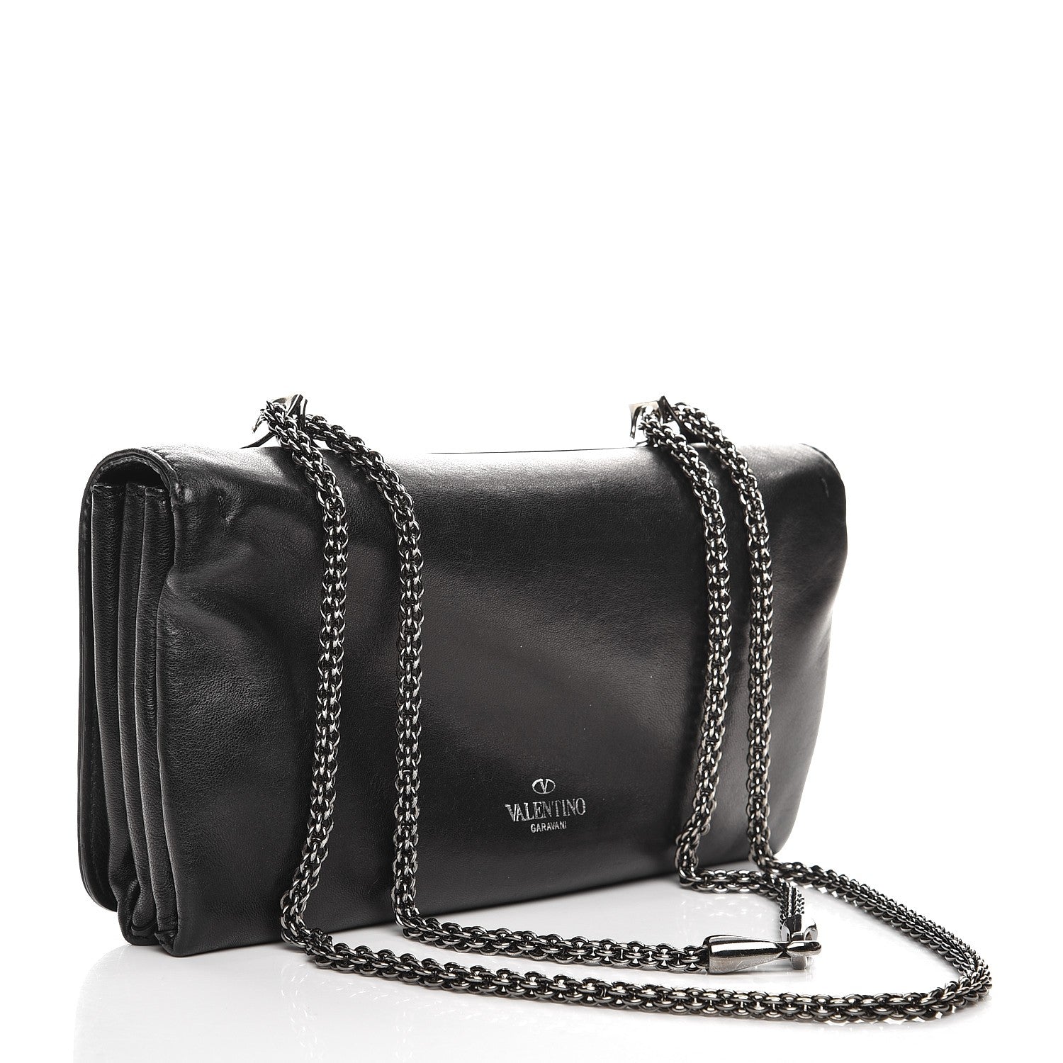 Valentino Garavani Nappa Crystal Encrusted Studs Va Va Voom Shoulder Bag Black 4 of 10