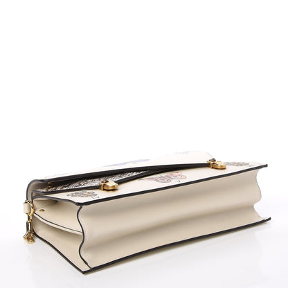 Gucci Calfskin Snakeskin Studded Medium Ottilia Top Handle Bag White 4 of 10