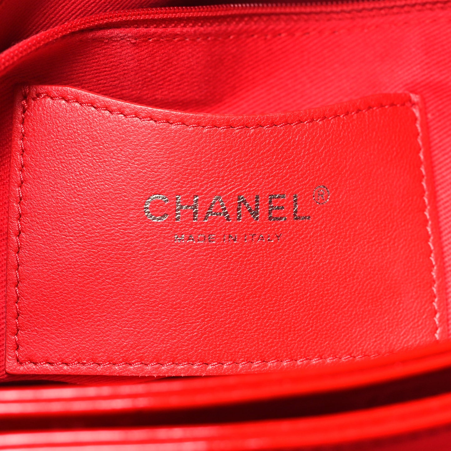 Patent Quilted Large Just Mademoiselle Bowling Bag Red