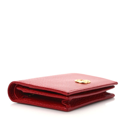 Gucci Pebbled Calfskin GG Marmont Card Case Hibiscus Red 4 of 9