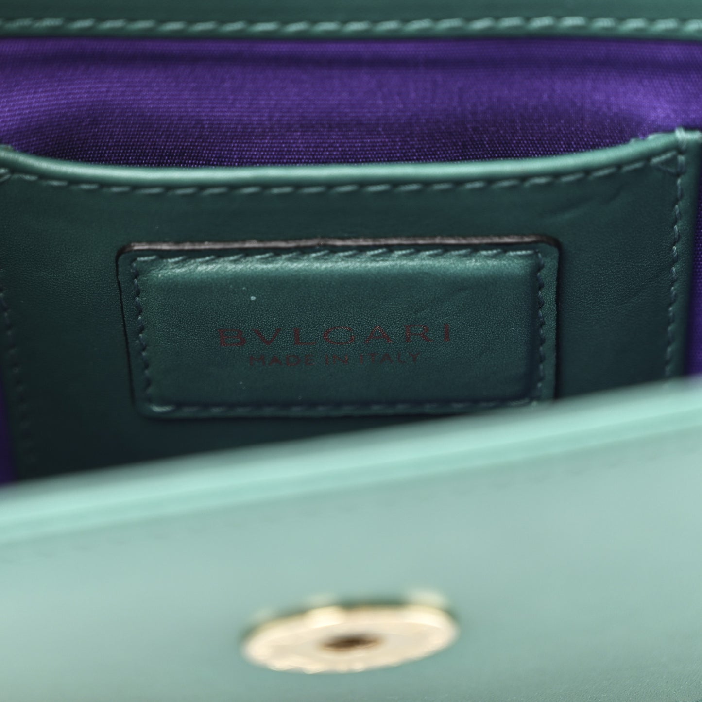 Calfskin Serpenti Forever Flap Clutch  Emerald Green
