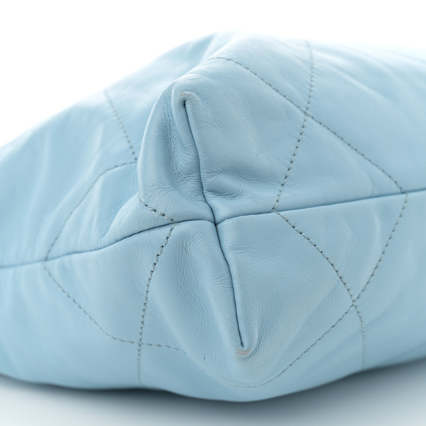 Shiny Calfskin Quilted Small Chanel 22 Light Blue