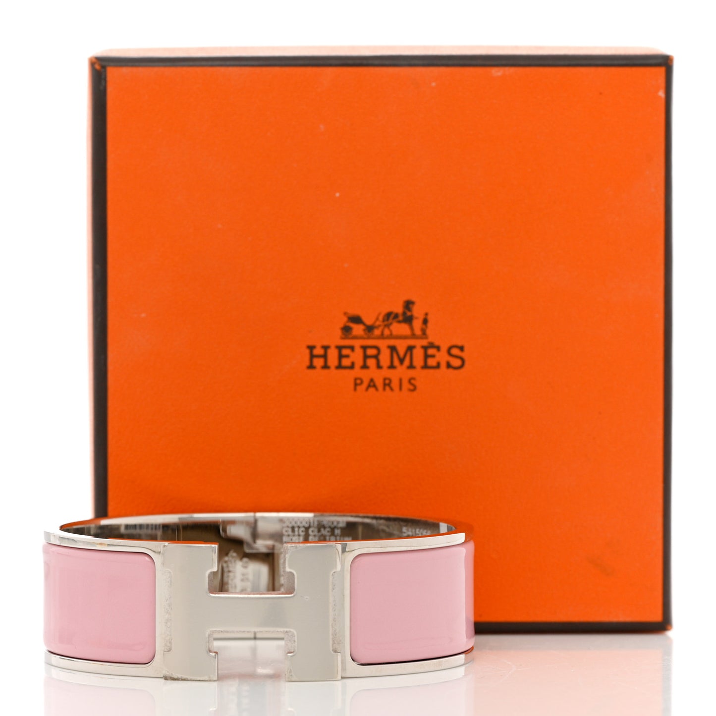 Enamel Wide Clic Clac H Bracelet GM Rose Delirium