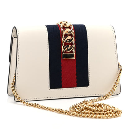 Gucci Calfskin Super Mini Sylvie Chain Shoulder Bag White 3 of 10