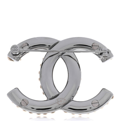 Chanel Metal CC Heart Brooch Gold Silver 3 of 5