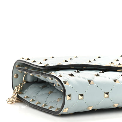 Valentino Garavani Nappa Rockstud Spike Wallet on Chain Celadon 5 of 8