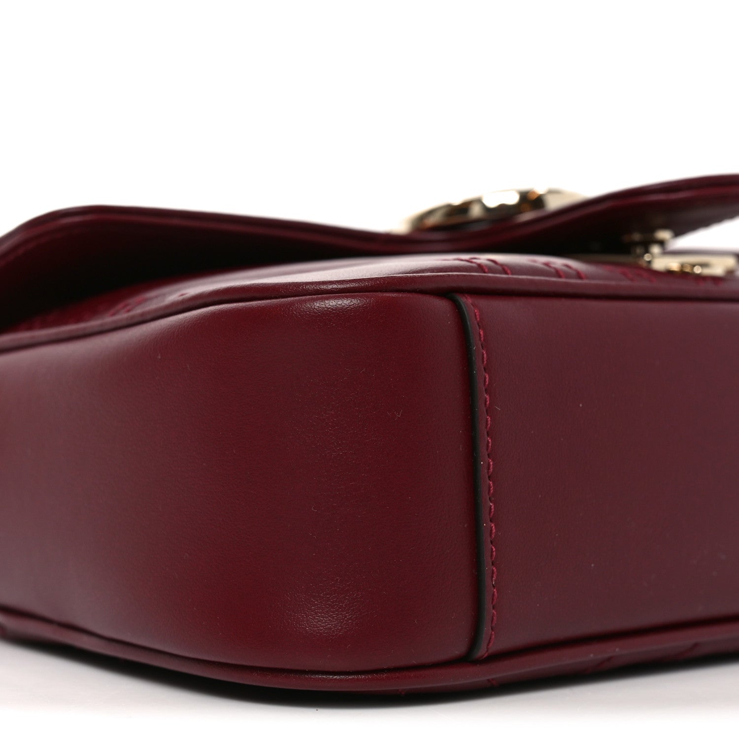 Gucci Calfskin Matelasse Small GG Marmont Shoulder Bag Rosso Ancora Red 9 of 10