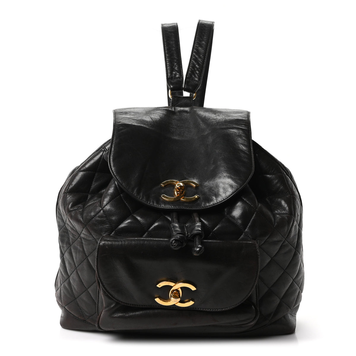 Chanel Lambskin Quilted Drawstring Backpack Brown 1 of 11