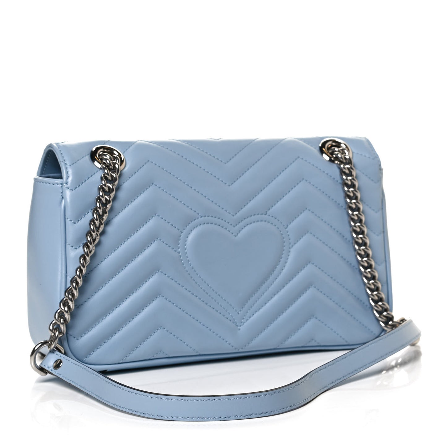 Calfskin Matelasse Small GG Marmont Shoulder Bag Porcelain Light Blue