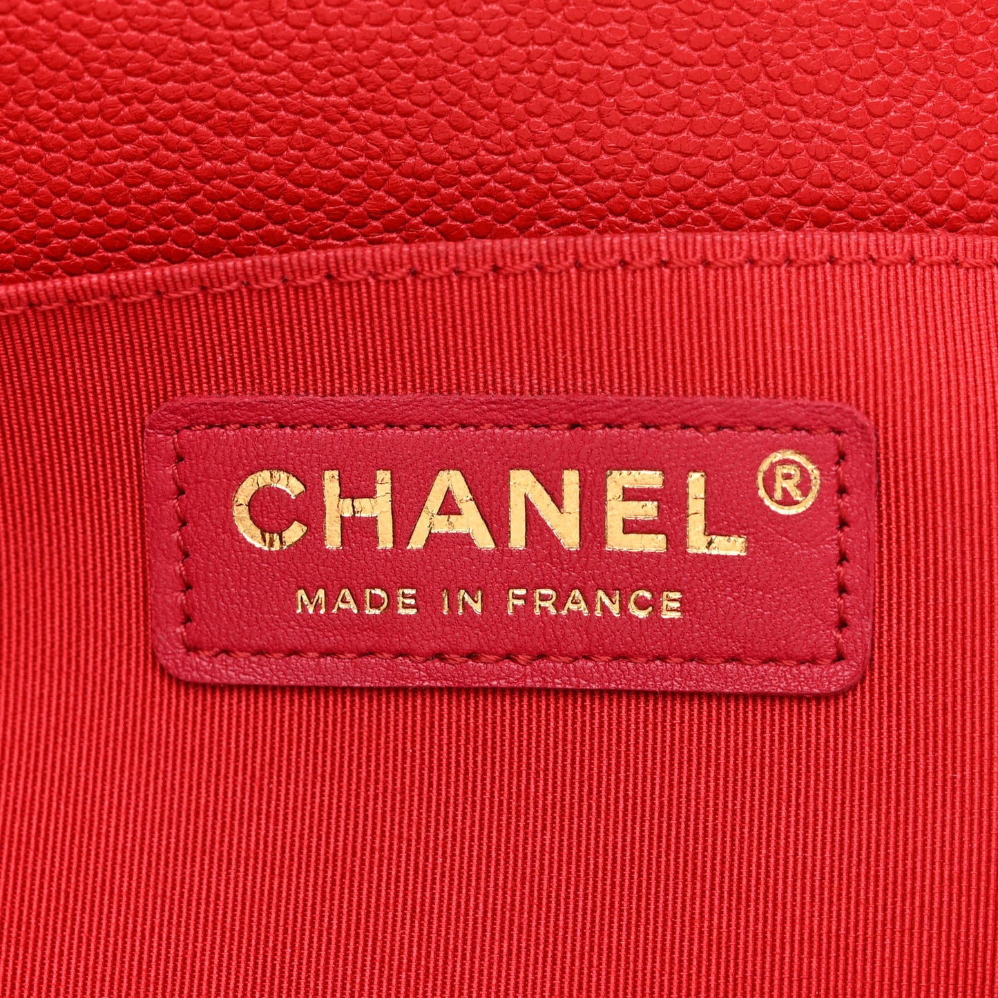 Caviar Chevron Quilted Medium Boy Flap Red