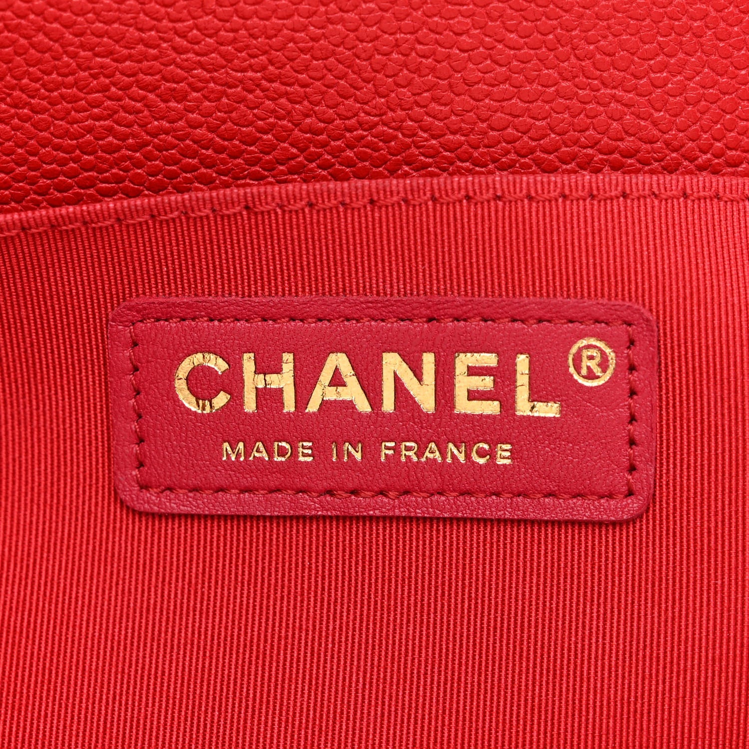 Chanel Caviar Chevron Quilted Medium Boy Flap Red 7 of 11