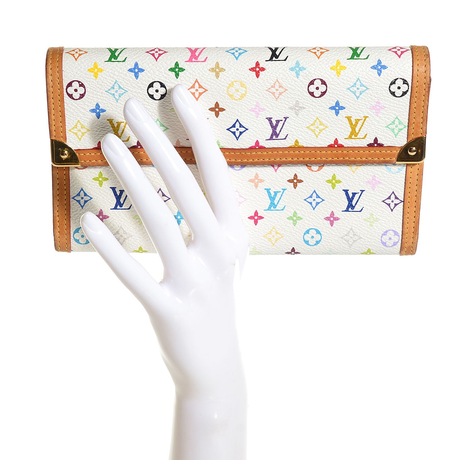 Louis Vuitton Monogram Multicolor Porte Tresor International Wallet White 2 of 8