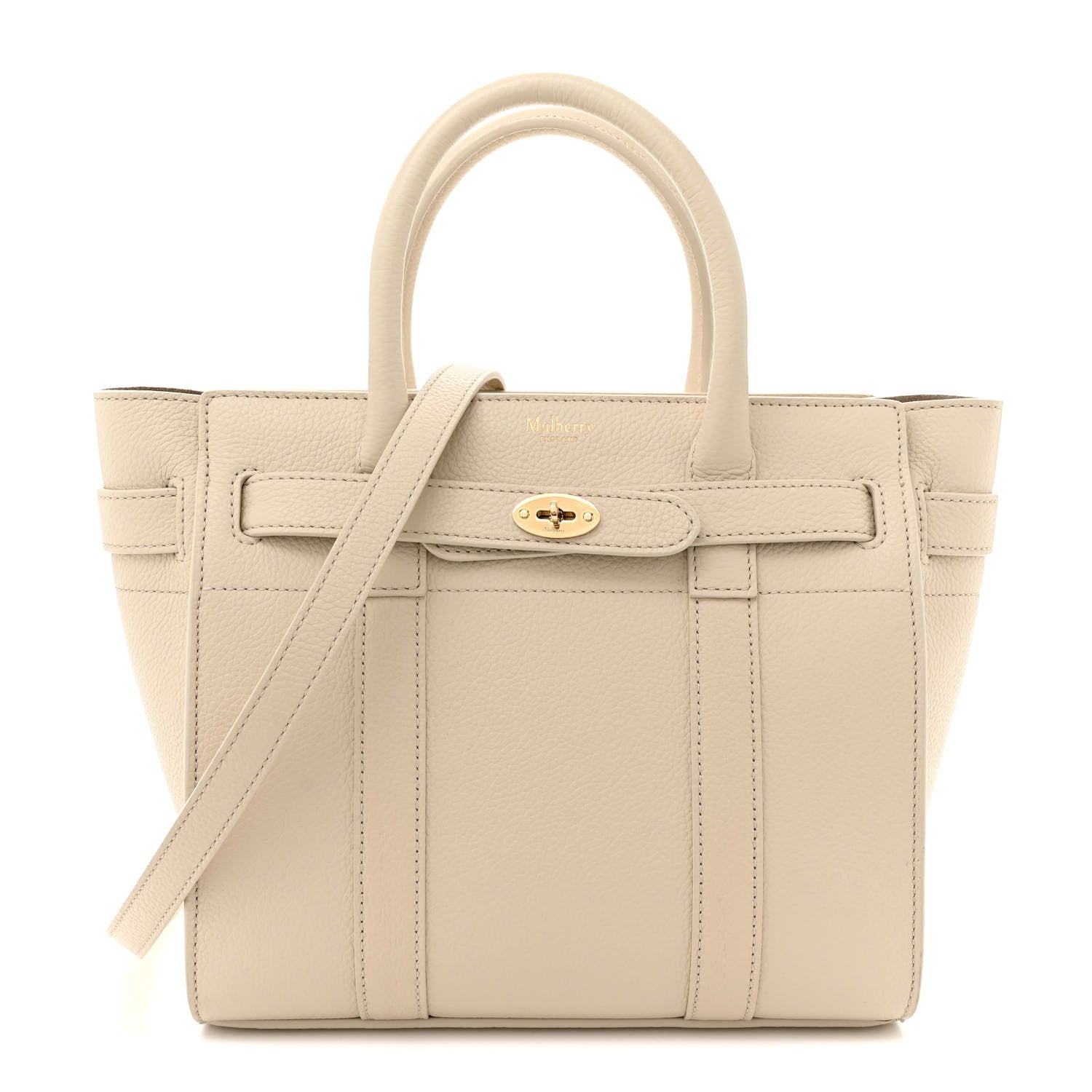 Mulberry Small Classic Grain Mini Zipped Bayswater Chalk 1 of 10