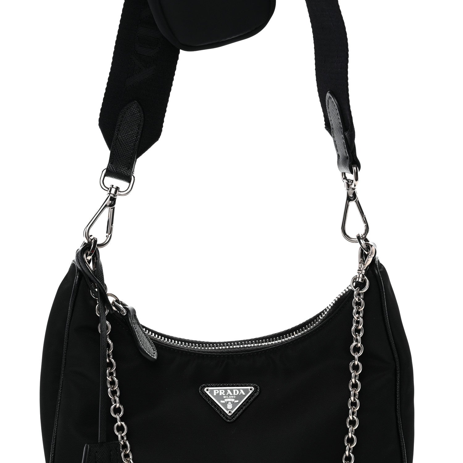 Prada Nylon Re-Edition 2005 Shoulder Bag Black 8 of 11