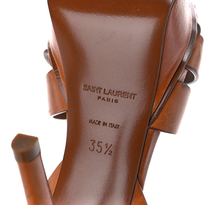 Saint Laurent Calfskin Tribute 105 Platform Sandals 35.5 Caramel 6 of 9