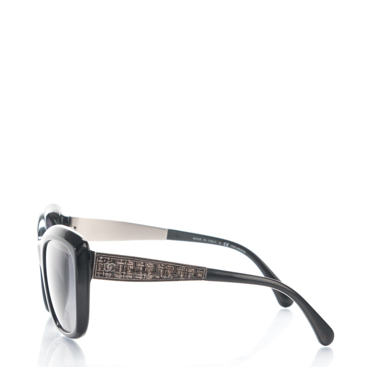 Chanel Polarized Tweed CC Sunglasses 5347 Black 2 of 6