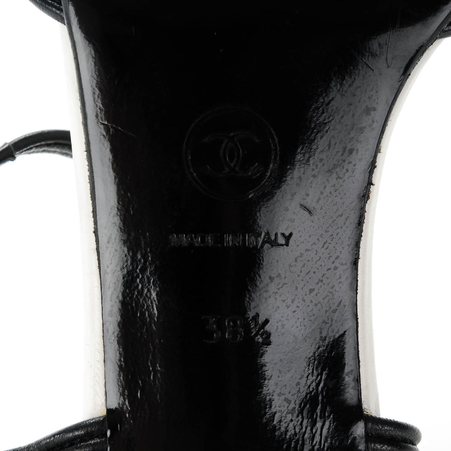 Lambskin Sandals 38.5 Black White