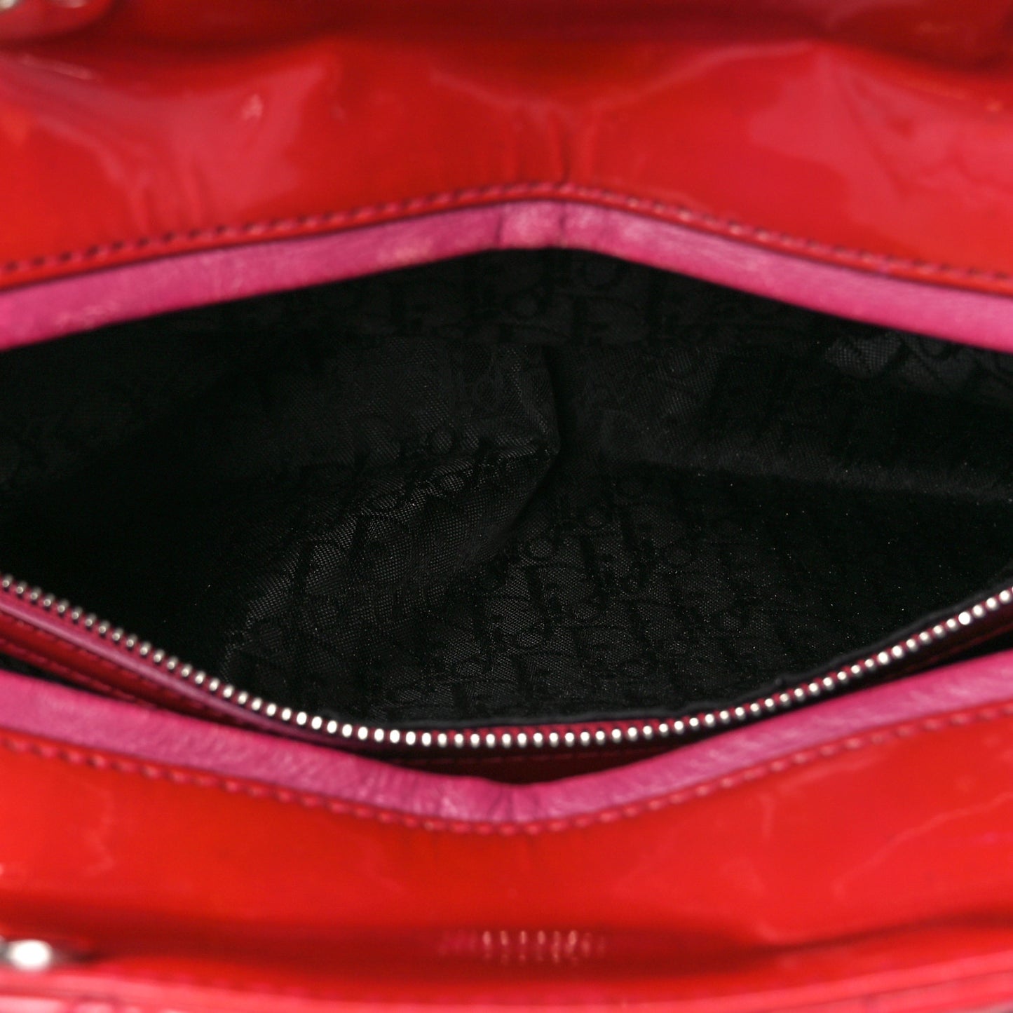 Patent Cannage Large Lady Dior Red