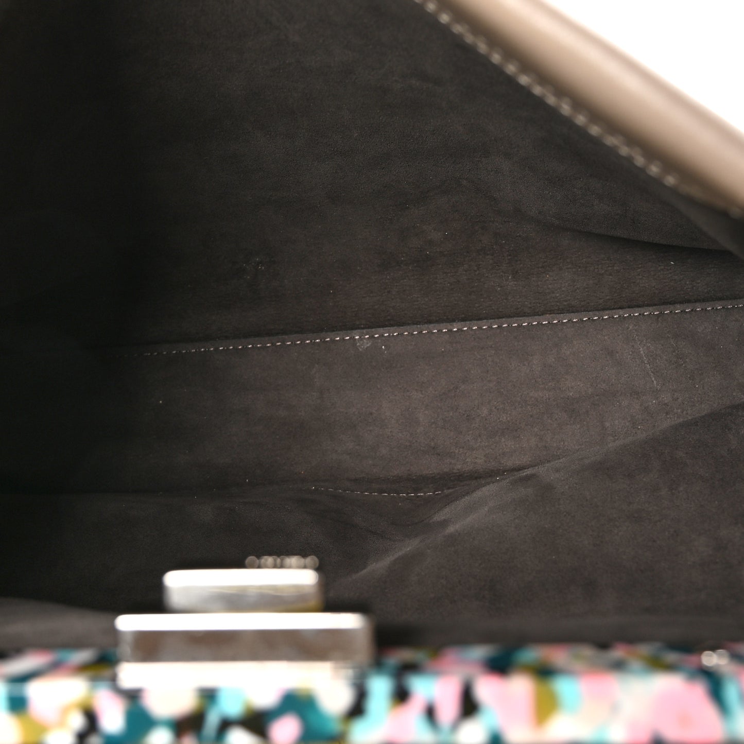 Vitello Seta Plexiglass Granite Large Peekaboo Iconic Satchel Tortora