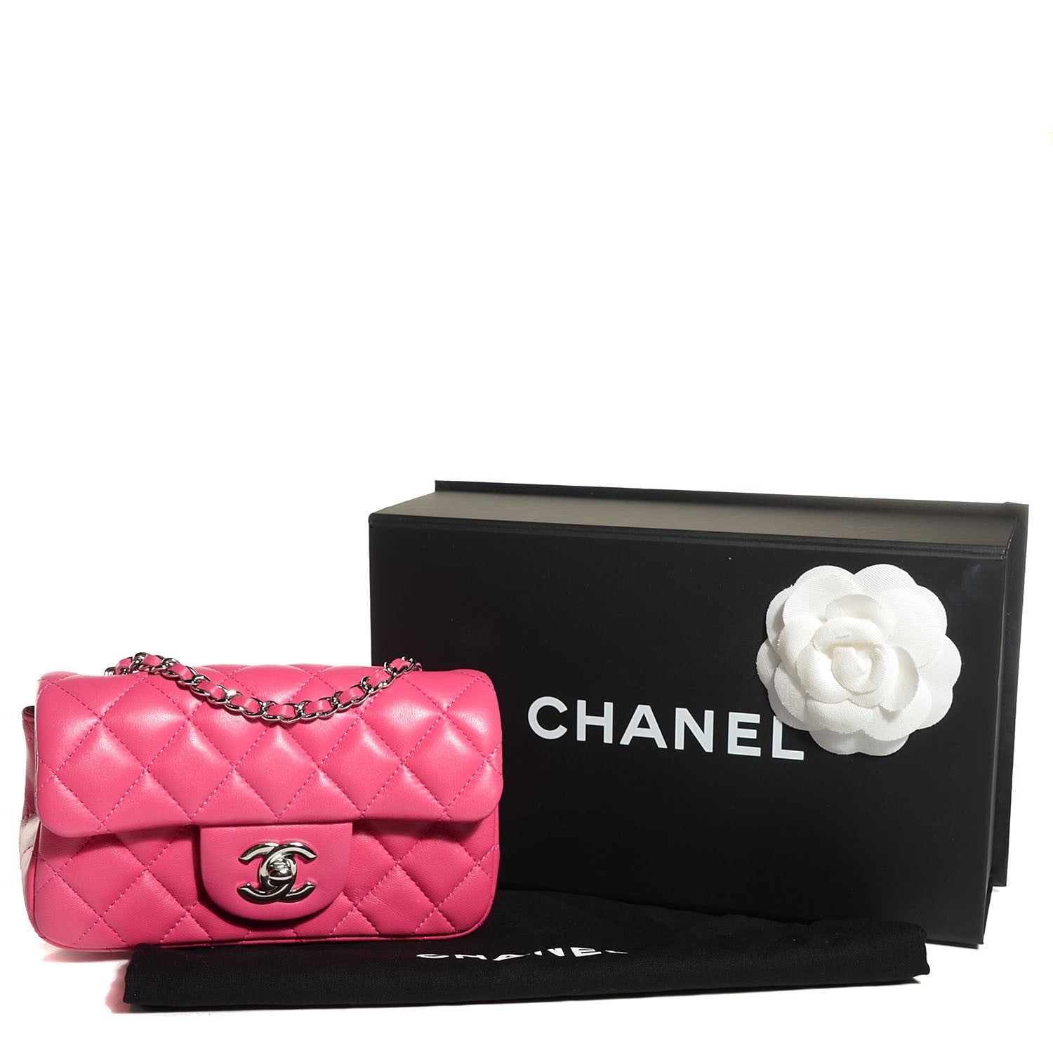 Chanel Lambskin Quilted Extra Mini Flap Dark Pink 5 of 9