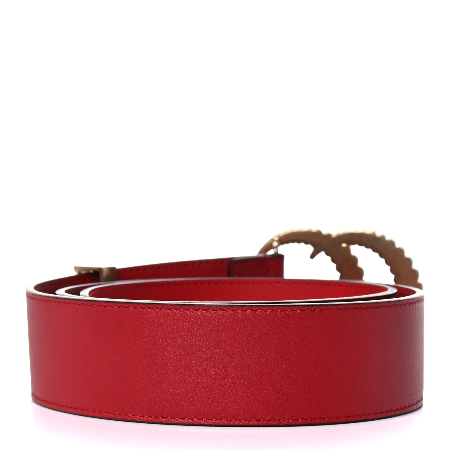 Gucci Moon Calfskin Torchon Double G 40mm Belt 90 36 Hibiscus Red 2 of 4