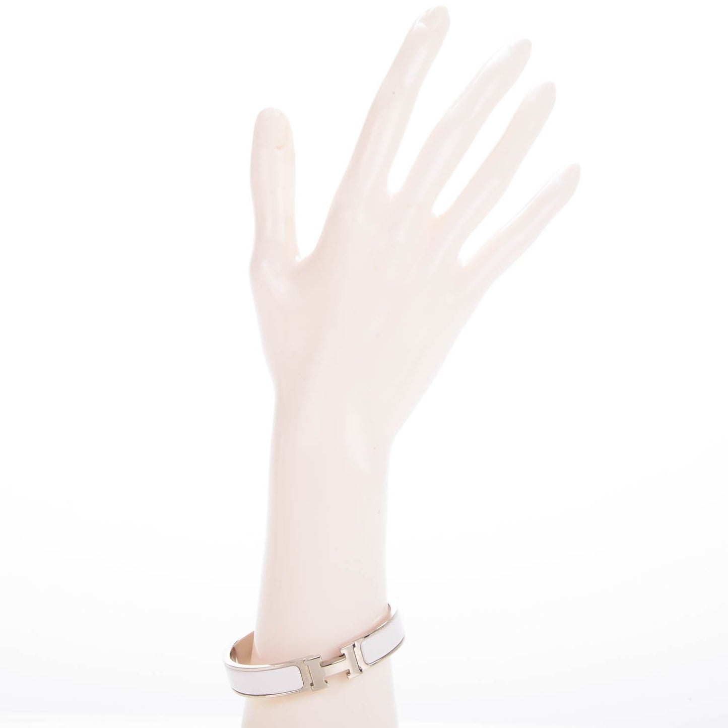 Enamel Narrow Clic Clac H Bracelet PM White