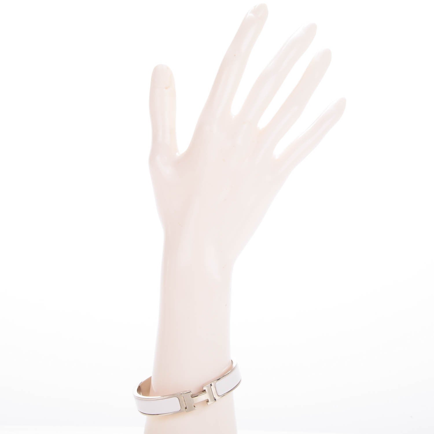 Hermes Enamel Narrow Clic Clac H Bracelet PM White 2 of 7