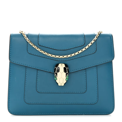Bulgari Calfskin Serpenti Forever Crossbody Blue 1 of 30