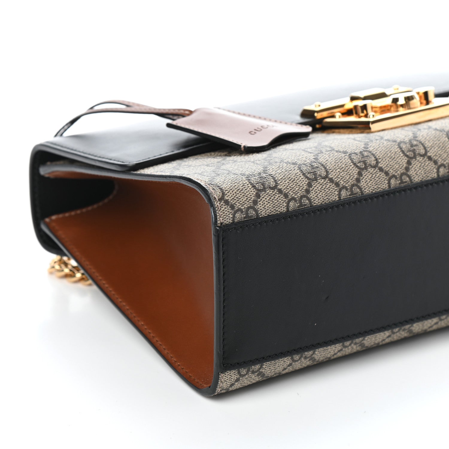 Gucci GG Supreme Monogram Calfskin Medium Padlock Shoulder Bag Beige Black Cuir 7 of 8