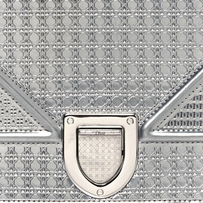 Christian Dior Metallic Patent Micro-Cannage Medium Diorama Flap Bag Silver 18 of 18