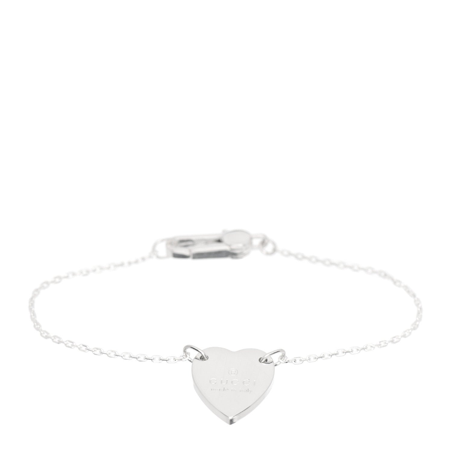 Gucci Sterling Silver Trademark Heart Bracelet 1 of 4