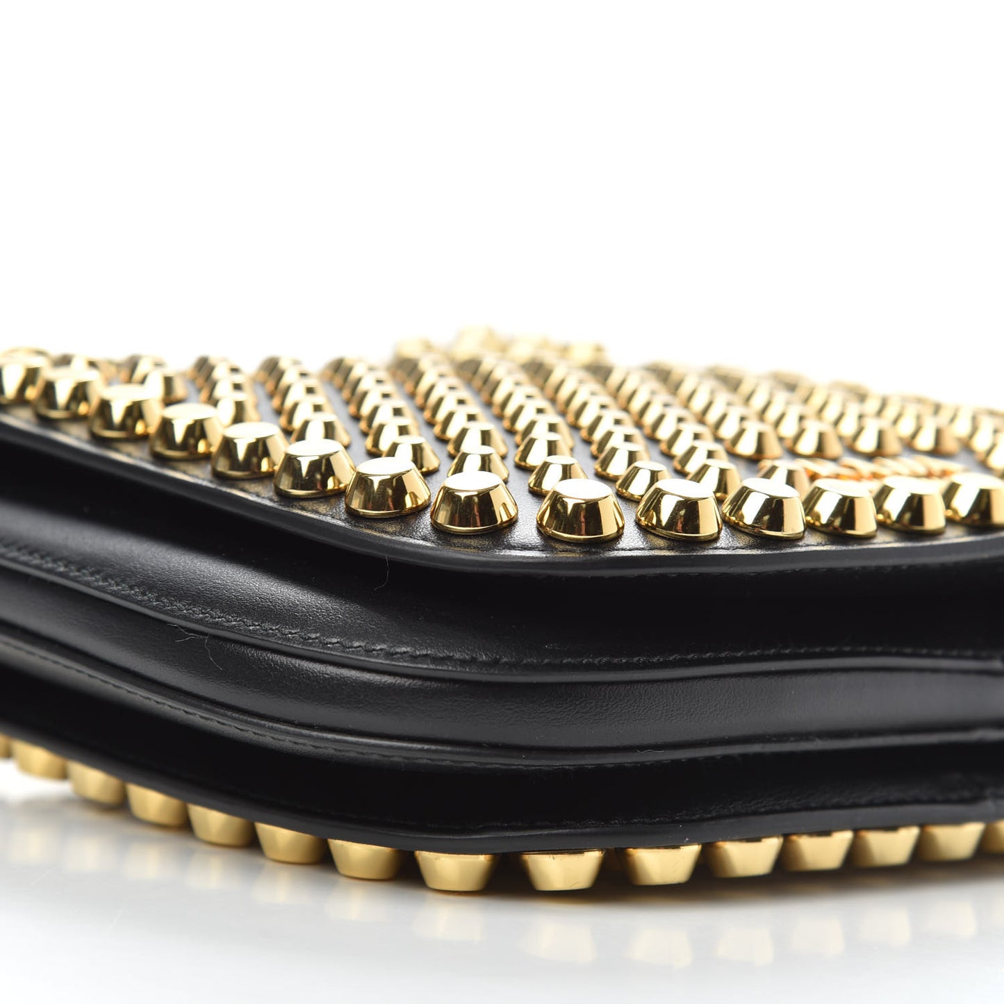City Calfskin Studded Small Margit Bag Black