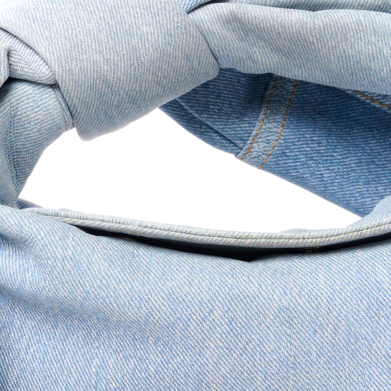 Bottega Veneta Printed Nubuck Denim Shirt Effect Mini Jodie Blue Washed Sunflower Pearl 8 of 10