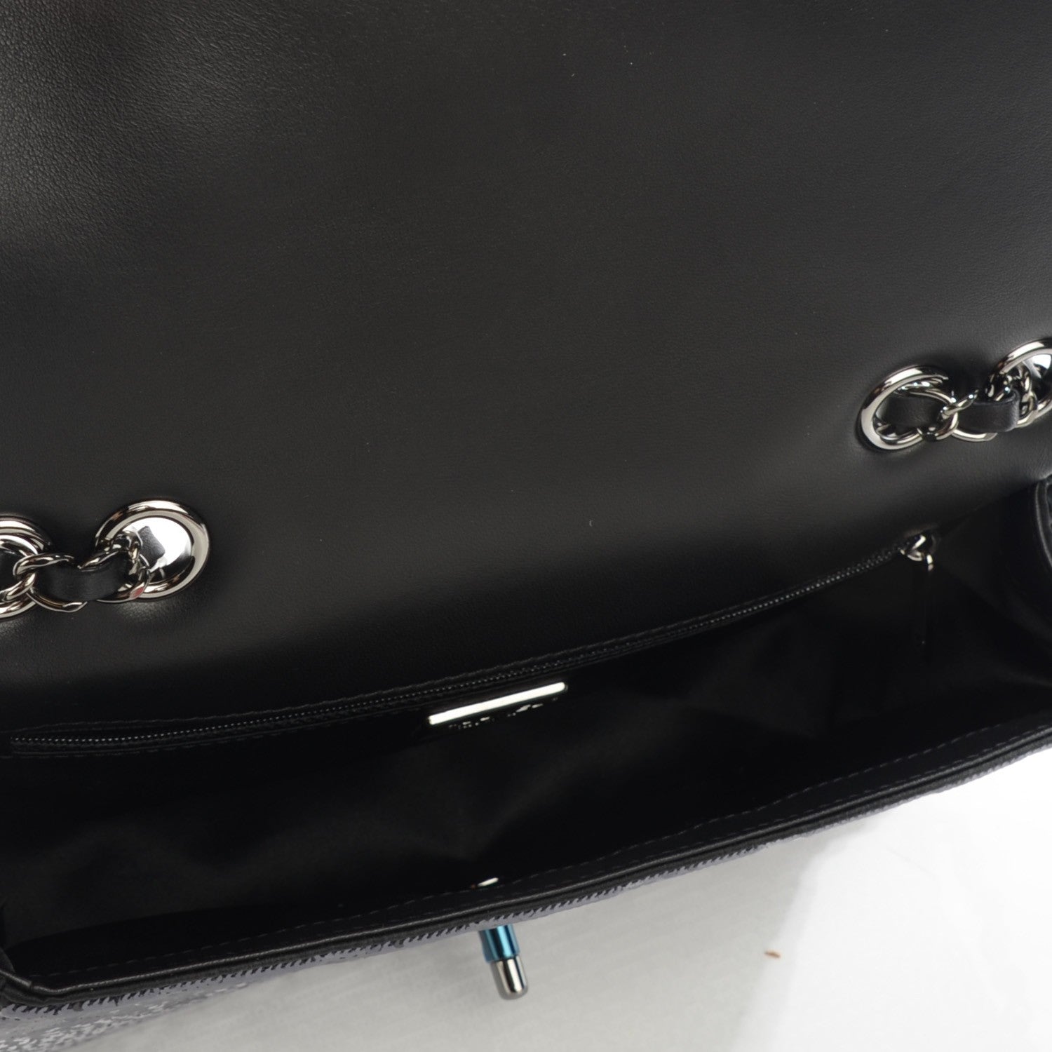 Chanel Sequin Embroidered Single Flap Black Silver 6 of 9
