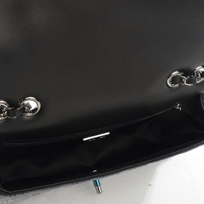 Chanel Sequin Embroidered Single Flap Black Silver 6 of 9