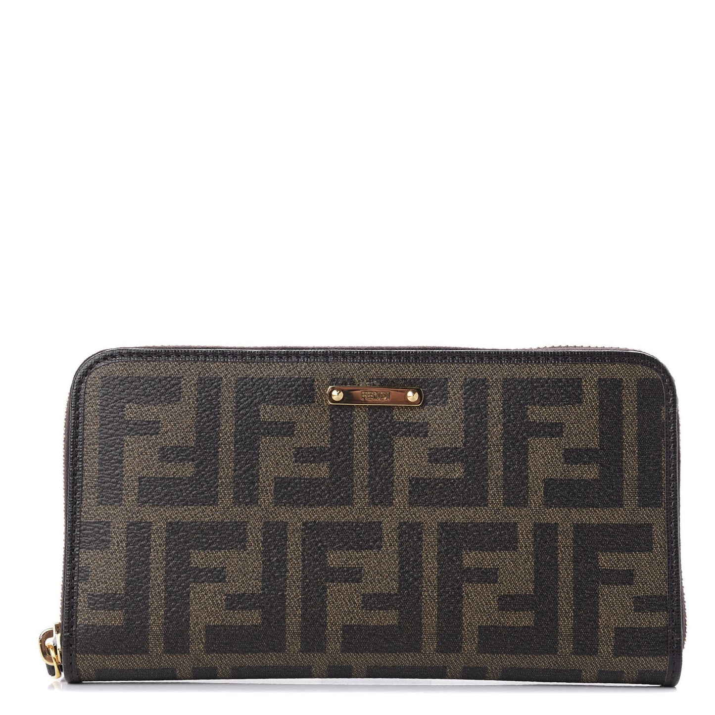 Zucca Spalmati Vitello Elite Zip Around Wallet Tobacco Ebano
