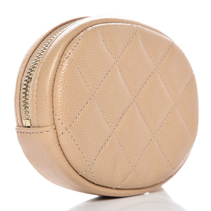 Chanel Caviar Quilted Zip Around Classic Coin Purse Beige 3 of 8